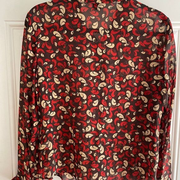 Vintage Limited Silk Blouse Sz M Semi Sheer Retro Y2K Mod - Picture 10 of 10